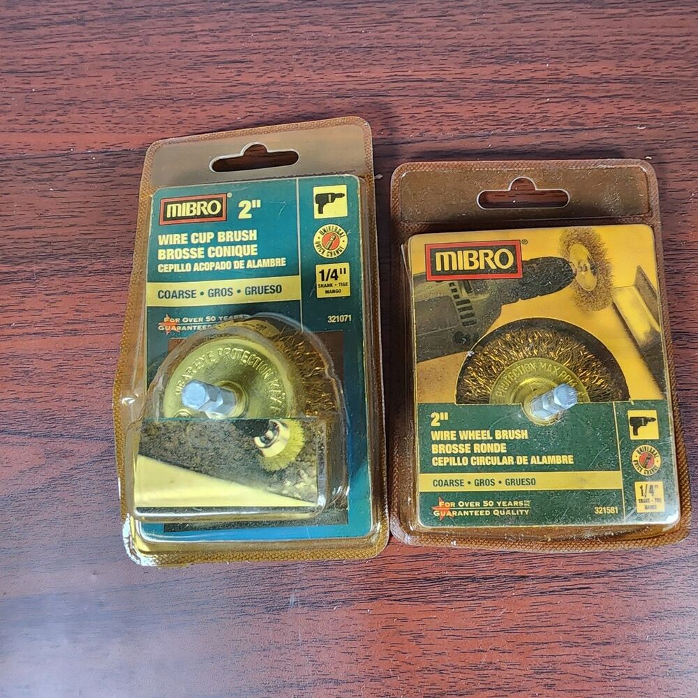 Mibro 2" Coarse Wire Cup and Wheel Brush Set - 1/4" Shank